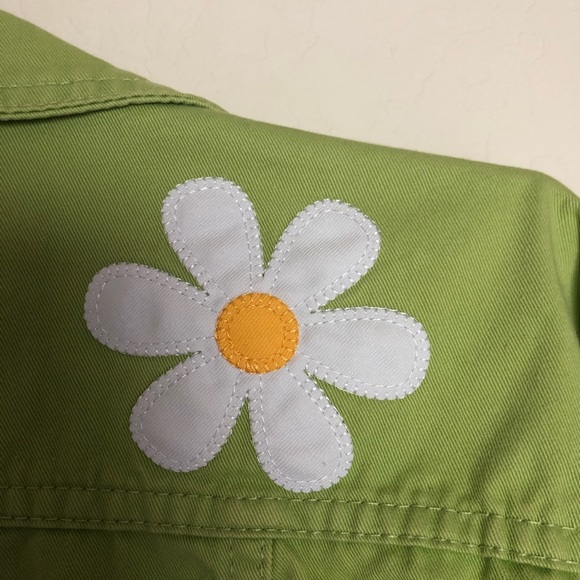 CUSTOM MADE LIGHTHOUSE FLORAL GREEN JEAN JACKET - Picture 6 of 6